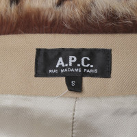 A.P.C. cappotto di pelliccia con stampa animalier