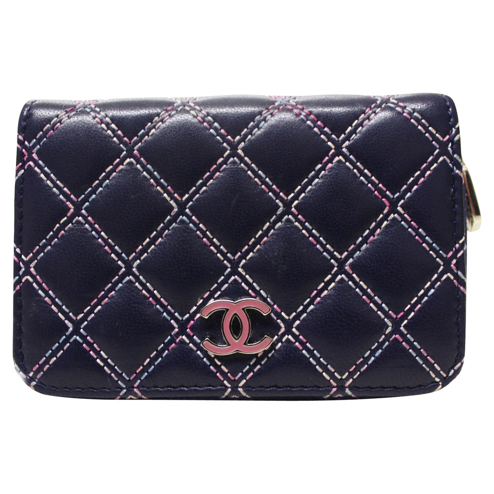 Chanel Sac à main/Portefeuille en Cuir en Bleu