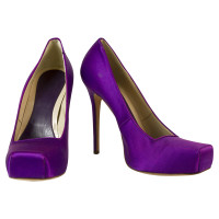 Alexander McQueen Pumps/Peeptoes en Soie en Violet