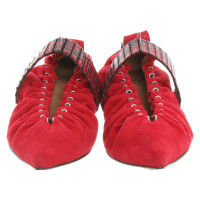 Toga Pulla Slippers/Ballerina's Suède in Rood