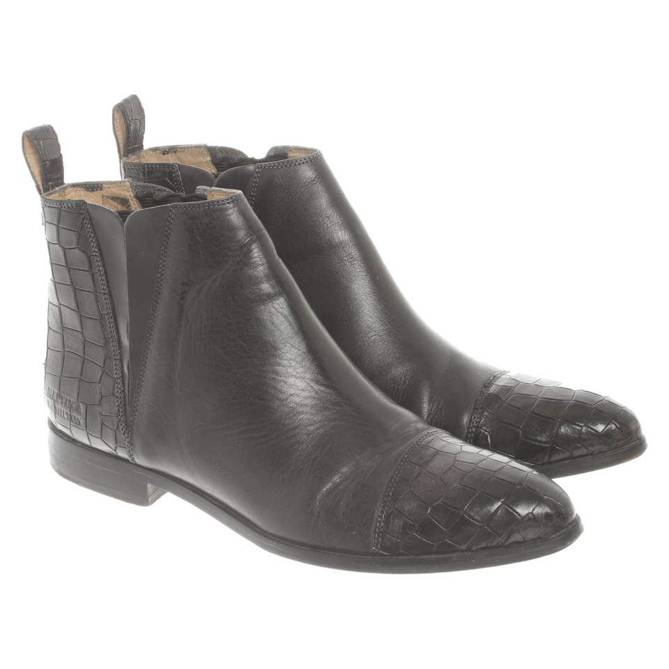 Melvin&Hamilton Bottines en Cuir en Noir