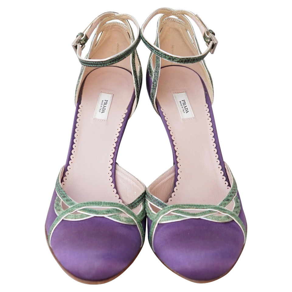 Prada Sandals Silk in Violet