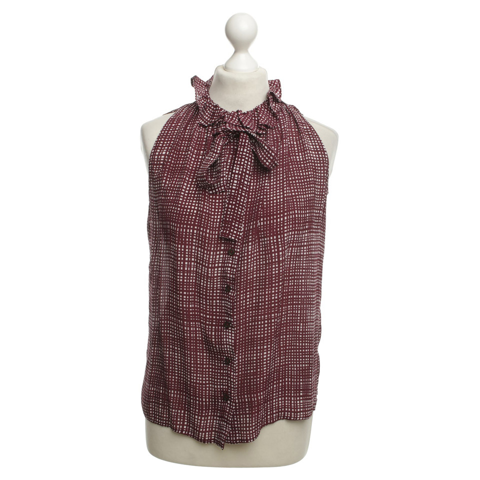 Other Designer 0039 Italy - Blouse in Bordeaux / White