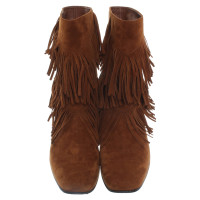 Roger Vivier Suede Ankle Boots with fringe