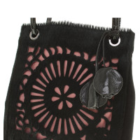 Longchamp clutch with stole in black / rosé