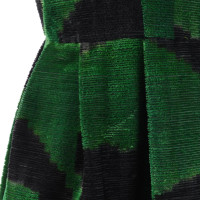 Oscar De La Renta zijden jurk in Green / zwart