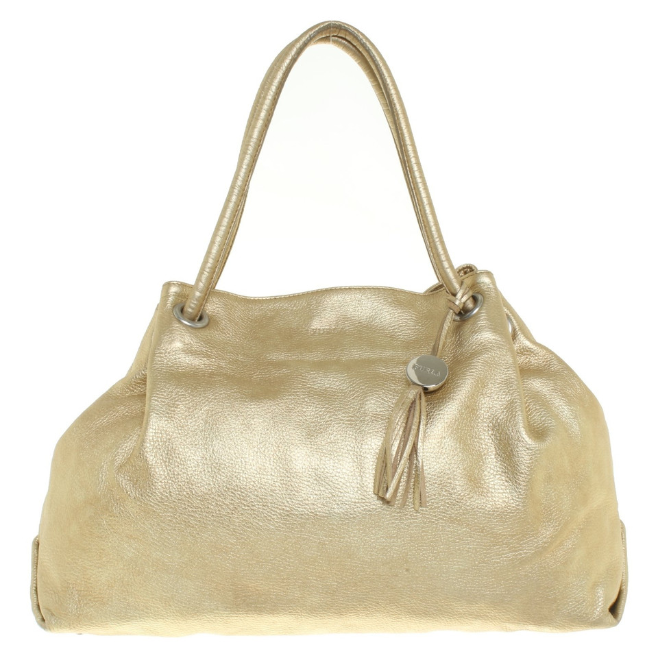 Furla Gold colored handbag - Buy Second hand Furla Gold colored handbag ...