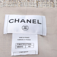 Chanel Kariertes Kostüm mit fransigen Details