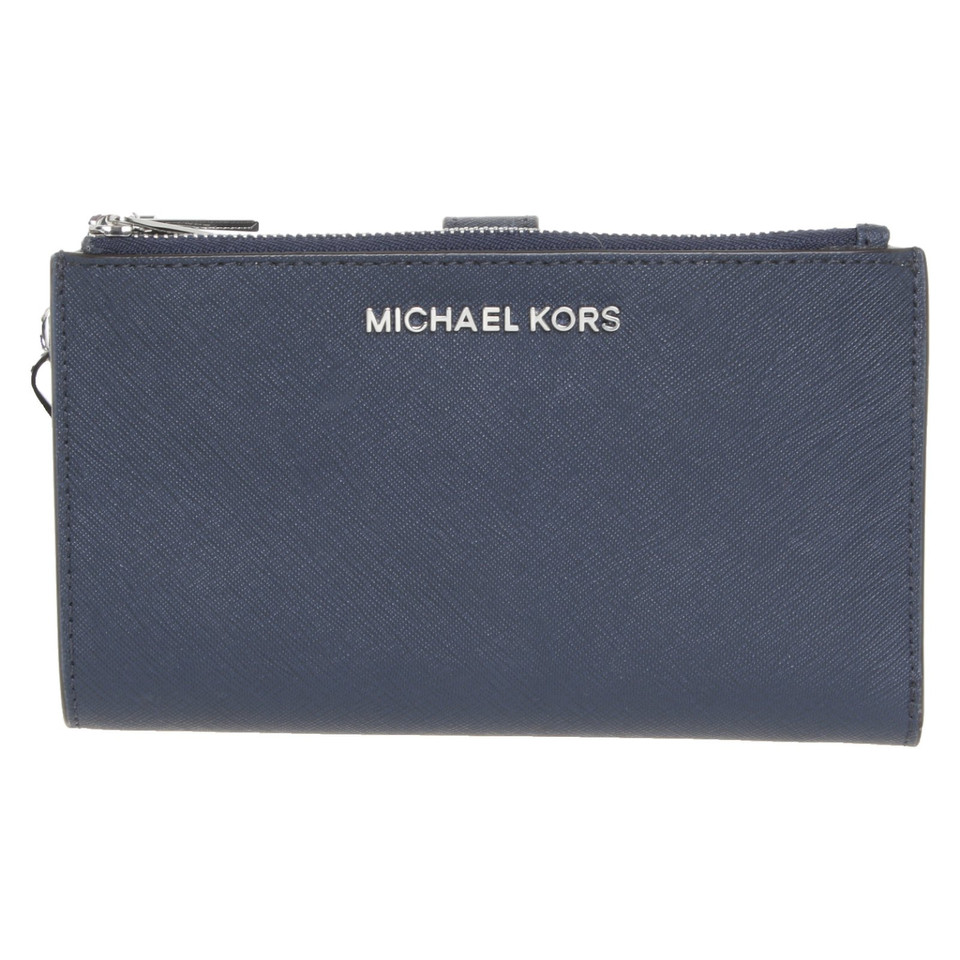 Michael Kors Täschchen/Portemonnaie aus Leder in Blau