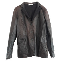 Brunello Cucinelli Blazer en Cuir en Marron