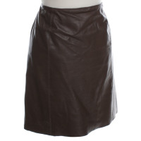 Max Mara Leather skirt in Brown