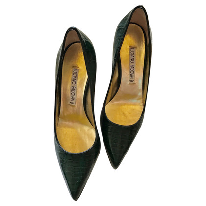 Luciano Padovan Pumps/Peeptoes Leather in Green