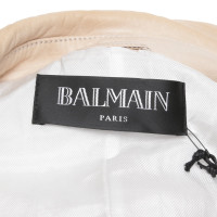 Balmain Jacke/Mantel aus Leder in Beige