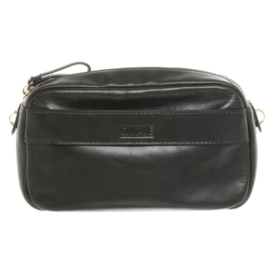 Cinque Clutch Bag Leather in Black