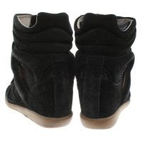 Isabel Marant coins sneaker avec suède en noir