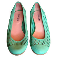 Pollini Slippers/Ballerinas Leather in Green