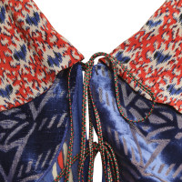 Anna Sui Blouse in blue / red / beige