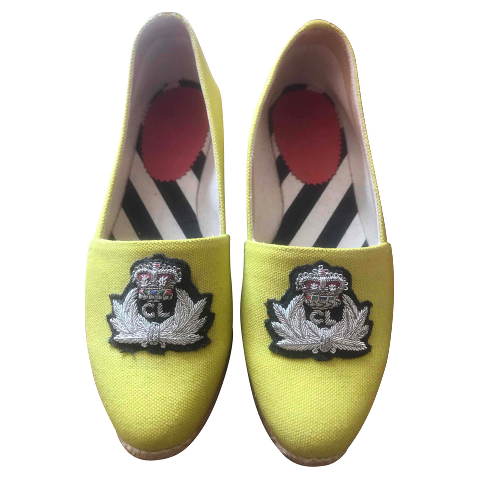 Christian Louboutin Slippers/Ballerinas Canvas in Yellow