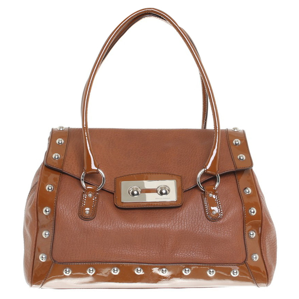 Dolce & Gabbana Sac en cuir marron