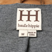 Haute Hippie Jacke/Mantel aus Leder in Beige