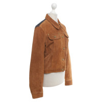 D&G Leather jacket in ocher / blue