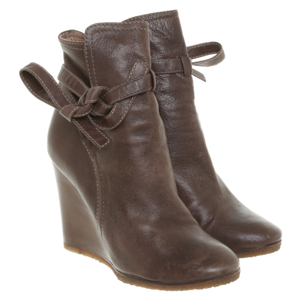 Chloé Bottines en Cuir en Marron