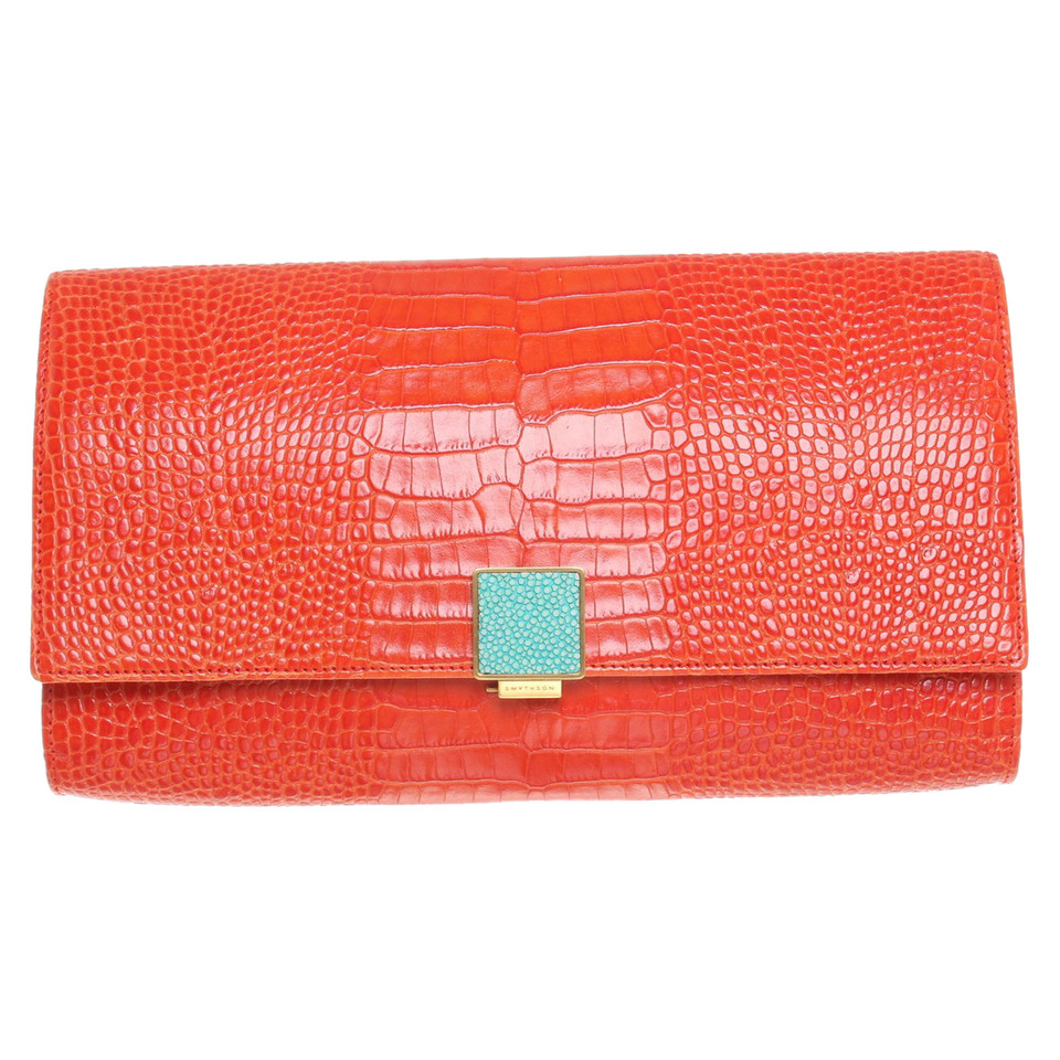 Smythson clutch in rosso