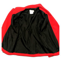 Yves Saint Laurent Giacca/Cappotto in Cotone in Rosso