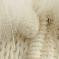 Blumarine Knitted cardigan with fur collar