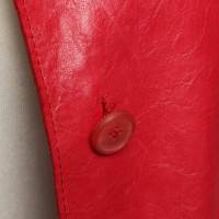 Jil Sander Giacca/Cappotto in Pelle in Rosso