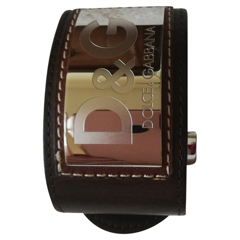 Dolce & Gabbana Armreif/Armband aus Leder in Braun