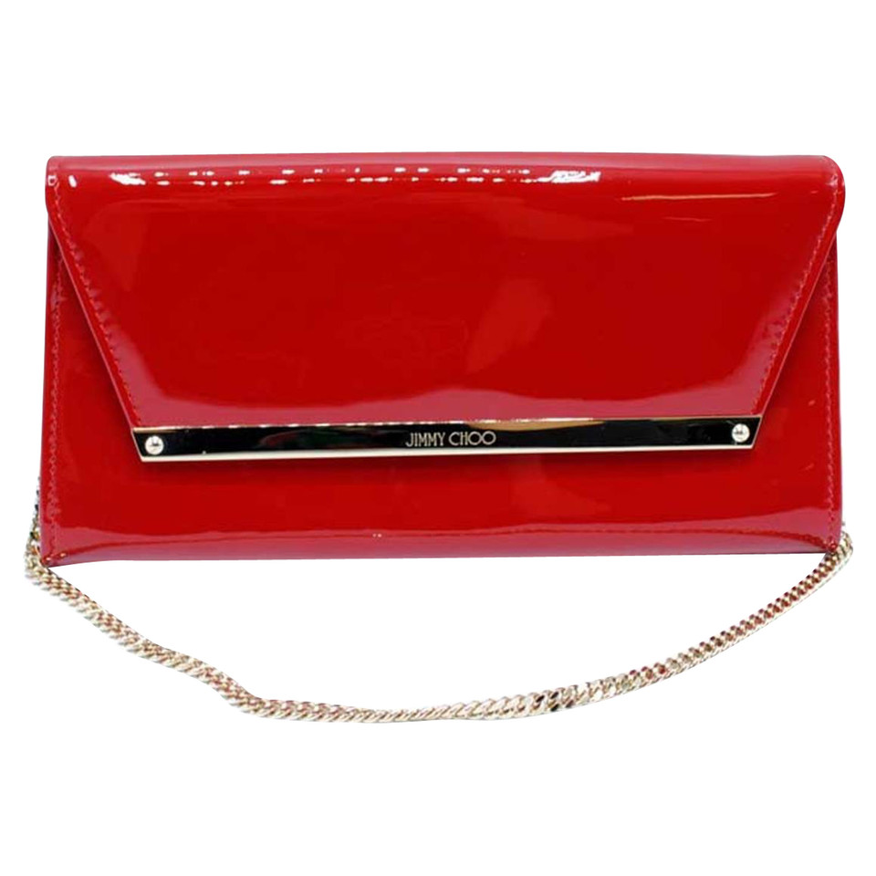 Jimmy Choo Clutch Bag Patent leather in Red