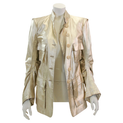 Ann Demeulemeester Jacket/Coat Leather in Gold