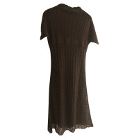 Blumarine brown wool lace dress