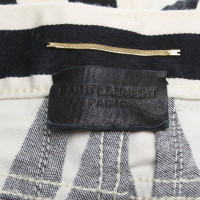 Saint Laurent Pantaloni in nero / crema