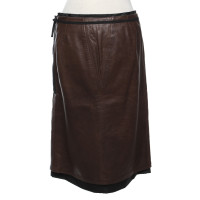 Prada Skirt Leather in Brown