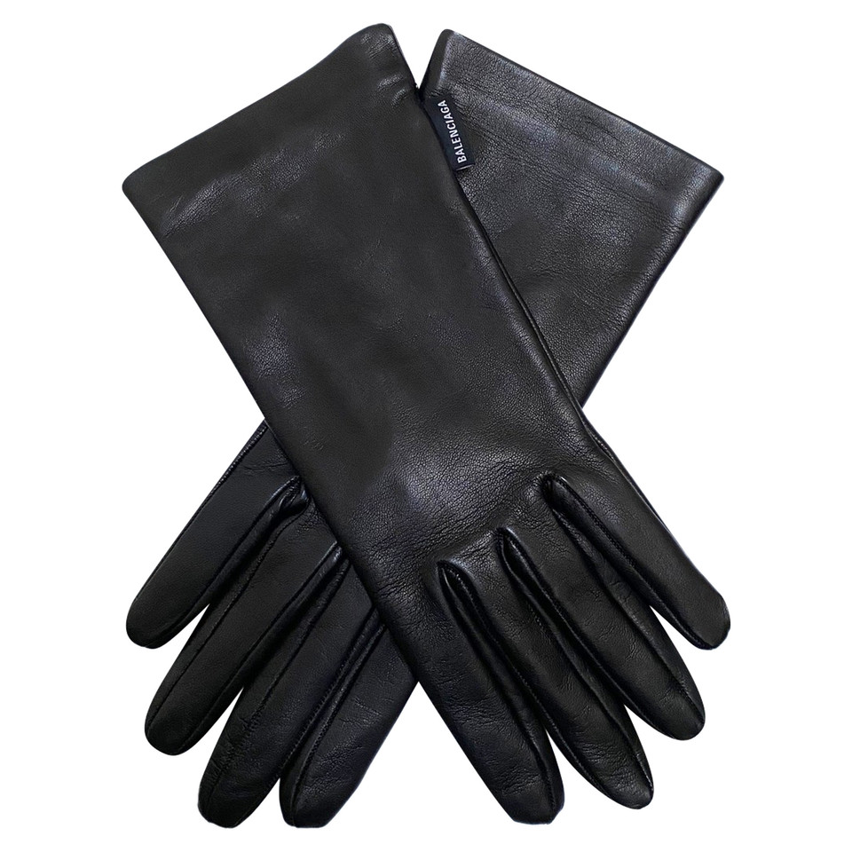 Balenciaga Handschuhe aus Leder in Schwarz