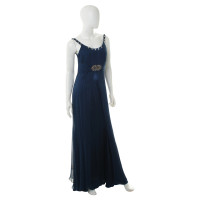Ella Singh zijden jurk in donkerblauw