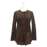 Costume National Top Suede in Brown