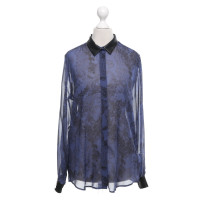 René Lezard Zijden blouse met patroon