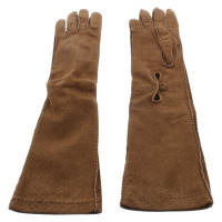Prada Gloves Leather in Ochre