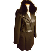 Blonde No8 Coat with real fur collar