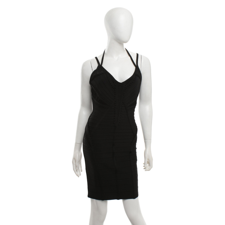 Hervé Léger Form-fitting dress in black