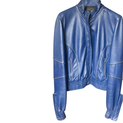 Fendi Jacke/Mantel aus Leder in Blau