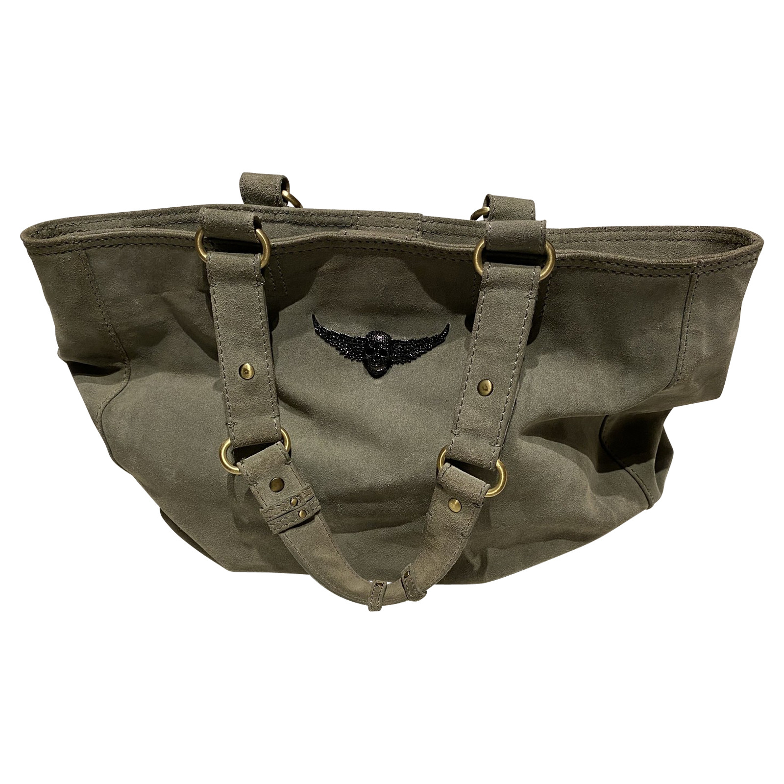 Zadig & Voltaire Handbag Suede in Khaki - Second Hand Zadig & Voltaire  Handbag Suede in Khaki buy used for 160€ (4199187)