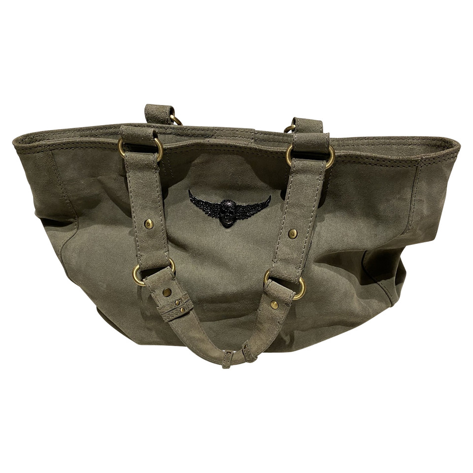 Zadig & Voltaire Handtasche aus Wildleder in Khaki