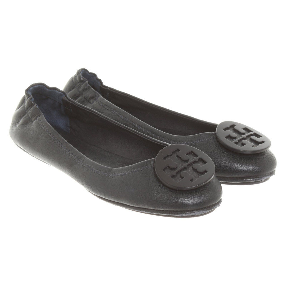 Tory Burch Slipper/Ballerinas aus Leder in Blau