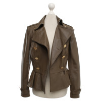 Elisabetta Franchi Leather jacket in taupe