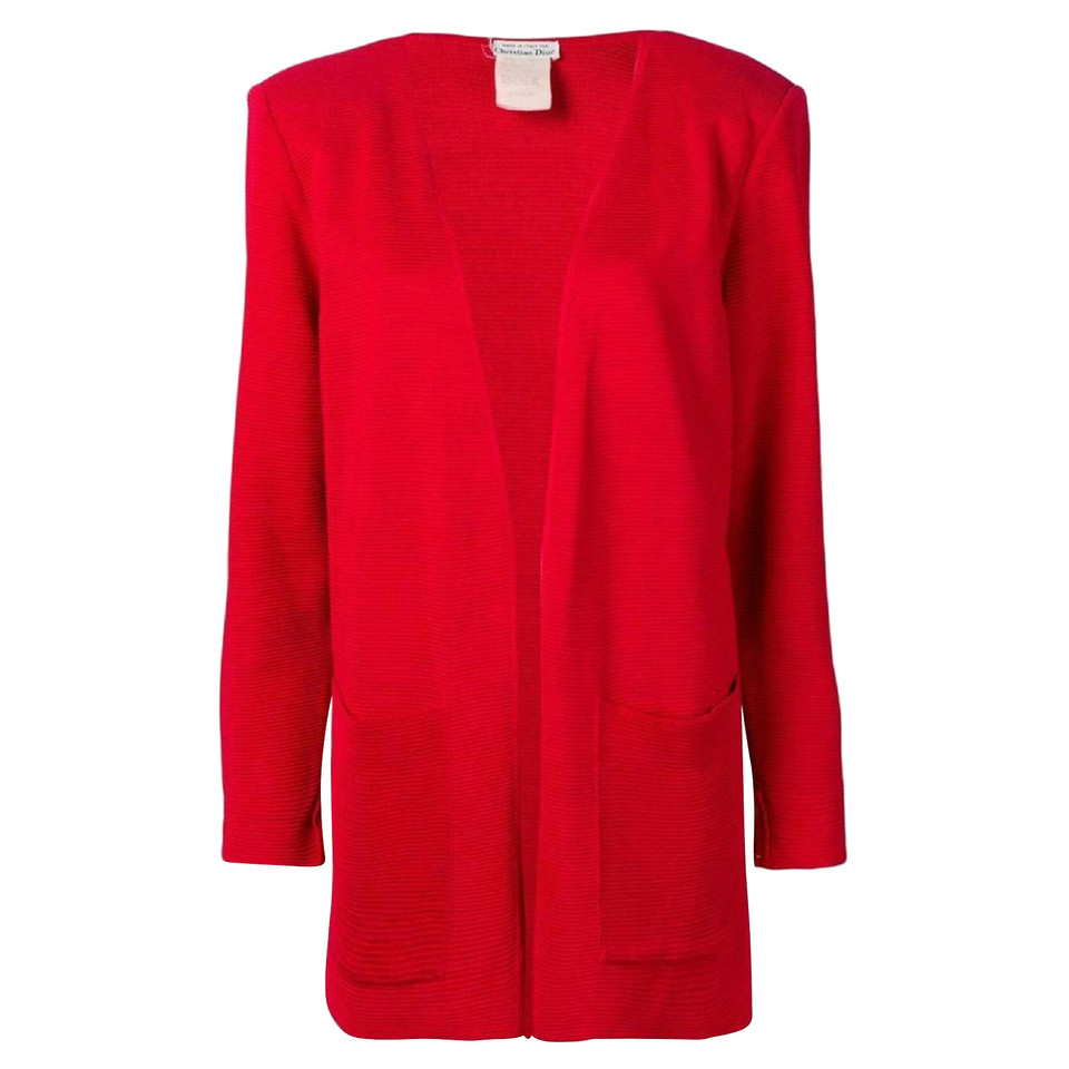 Christian Dior Jacke/Mantel aus Baumwolle in Rot