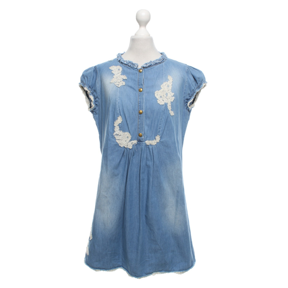 Ermanno Scervino Kleid aus Baumwolle in Blau